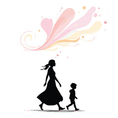 Mother's Day Special - Mother Child Love Relationship and Bonding - Silhouette