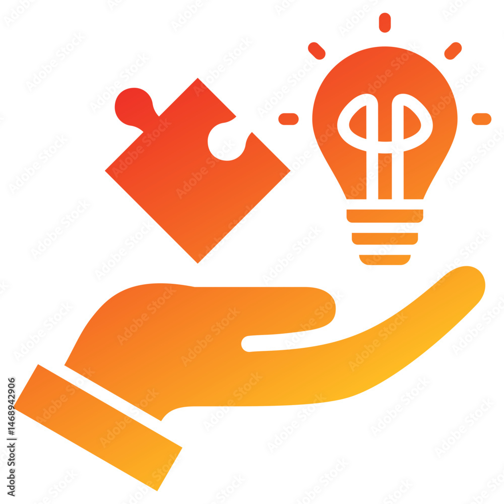 Poster Problem Solving Glyph Gradient Icon