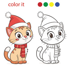  Holiday Cat Coloring Pages | Festive Cats in Santa Hats, Gifts, and Winter Themes | Fun Christmas and New Year Line Art for Kids