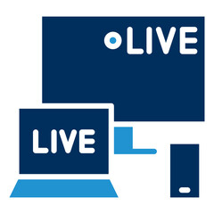 Live Streaming Blue Color Icon
