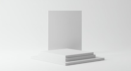 Fototapeta premium Minimalist white product display platform stage