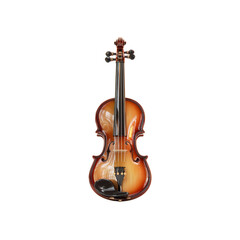 Fototapeta premium Sunburst Violin Isolated on transparent background Studio Shot of a Classic String Instrument