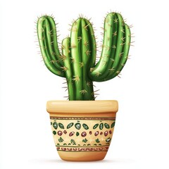 Beautiful Green Cactus in Decorative Pot Ideal for Home Decor
