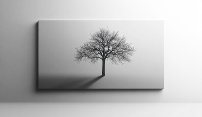 Obraz premium Bare tree canvas art, wall decor, minimalist room