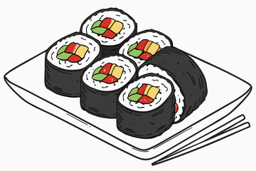 167 sushi, japanese food, maki sushi, roll with vegetables, colorful sushi, tasty sushi, traditional sushi, appetizing sushi, delicious sushi, high-quality sushi, realistic sushi, detailed sushi, beau