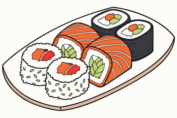 167 sushi, japanese food, maki sushi, roll with vegetables, colorful sushi, tasty sushi, traditional sushi, appetizing sushi, delicious sushi, high-quality sushi, realistic sushi, detailed sushi, beau