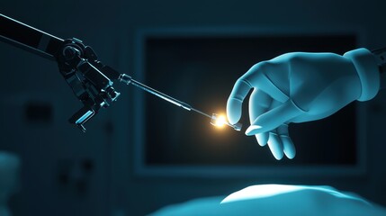 Robotic Surgery Innovation Close-Up with Human Touch in Hospital Setting