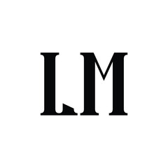 LM monogram logo design letter text name symbol monochrome logotype alphabet character simple logo