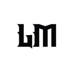 LM monogram logo design letter text name symbol monochrome logotype alphabet character simple logo