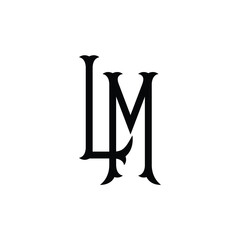 LM monogram logo design letter text name symbol monochrome logotype alphabet character simple logo