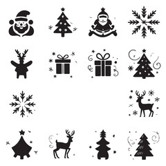 set of christmas icons