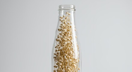 Dried Flower in Glass Bottle Minimalist Still Life
