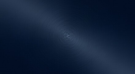 Obraz premium Abstract dark blue metal texture with circular brushed pattern for backgrounds