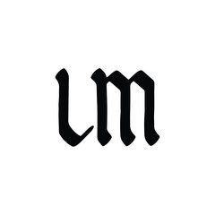 LM monogram logo design letter text name symbol monochrome logotype alphabet character simple logo