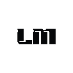 LM monogram logo design letter text name symbol monochrome logotype alphabet character simple logo
