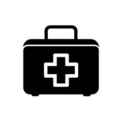 Obraz premium first aid kit silhouette icon vector illustration