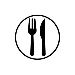fork and knife silhouette icon vector illustration