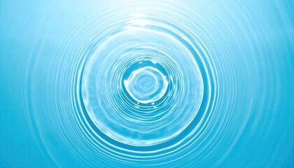 A close-up of rippling water, showcasing concentric circles and a serene blue hue, creating a calming and tranquil atmosphere