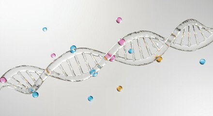 Fototapeta premium An Intricate Representation of DNA Helix with Colorful Molecular Structures Illustrating Genetic Composition and Biological Diversity