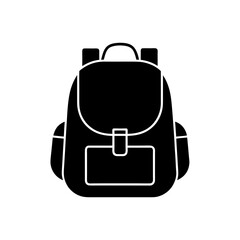 Backpack Silhouette Icon Vector Illustration