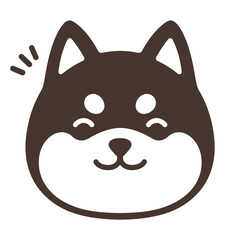 Cute Shiba Inu face with a happy expression.