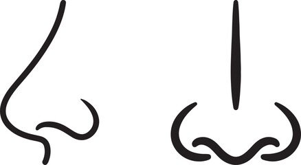 Nose Icon Set Line Art Silhouette Design Vector Illustration.