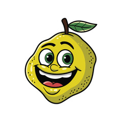 Obraz premium Funny Lemon Cartoon Kawaii Character