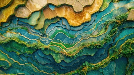 Rice Terraces Landscape Aerial View