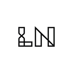 LN monogram logo design letter text name symbol monochrome logotype alphabet character simple logo
