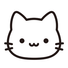 Cute cat face with big eyes and adorable smile.