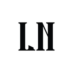 LN monogram logo design letter text name symbol monochrome logotype alphabet character simple logo
