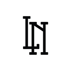 LN monogram logo design letter text name symbol monochrome logotype alphabet character simple logo
