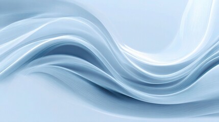 Obraz premium Smooth Flowing Blue and White Digital Art Background Design