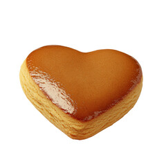 Heart-shaped cookie with decorative icing and sprinkles on a simple plate displayed in a cozy home setting isolated on transparent background..