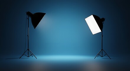 Photography studio lighting equipment setup background