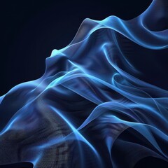 Fototapeta premium Abstract Blue Waves Flowing with Light and Elegance for Background Design