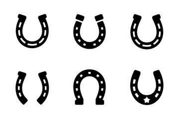 Horseshoe vector set lucky charm and horseshoe art