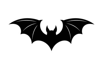 Black silhouette of flying bat for halloween night