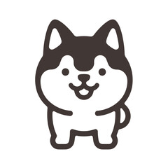 Adorable cartoon husky dog with a charming, simplified design.