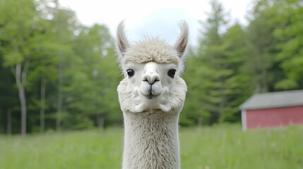 Obraz premium Alpaca Portrait In Field