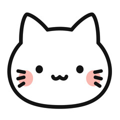 A cute, minimalist cat face with a sweet, simple expression.