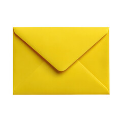 Closed yellow envelope illustration on transparent background