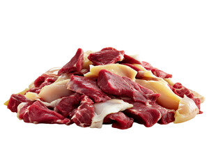 Obraz premium Raw Diced Meat Pile Closeup, PNG