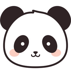 Adorable cartoon panda face with big eyes and rosy cheeks.