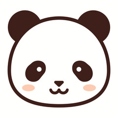 Cute panda face with big eyes and pink cheeks.