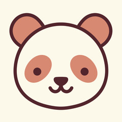 A cute panda face with minimalistic illustration design.