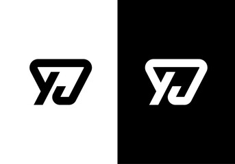 YJ, JY initial letters monogram logo
