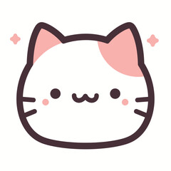 Kawaii cat illustration with a cute expression.