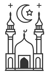 Mosque silhouette vector illustration