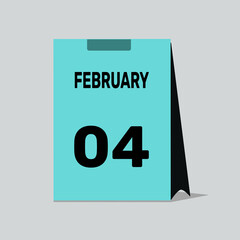 4 february calendar icon vector date number month design background.